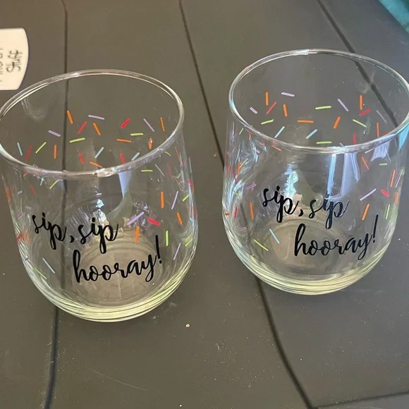 Colorful Sip Sip Hooray Glasses - Picture 1 of 2